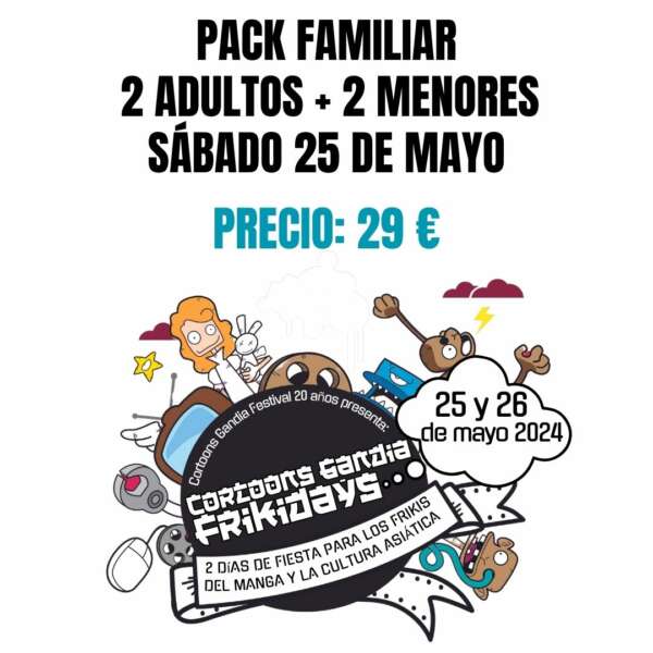 pack entradas 2 adultos + 2 menores sábado 25 de mayo 2024